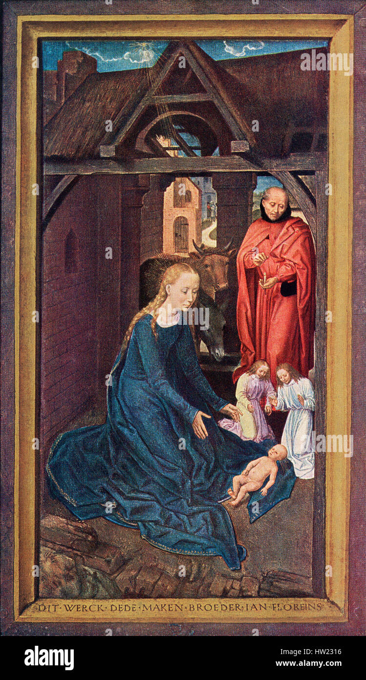 Exterior panel of the Triptych of Jan Floreins by Hans Memling, c. 1430/1440 - 1494.  Adoration of the Magi. Stock Photo