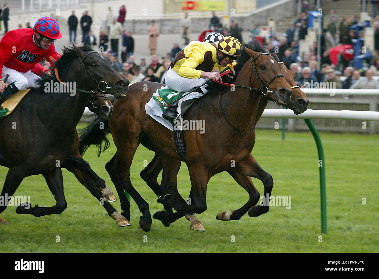 DEMOCRATIC DEFICIT RIDDEN BY K.J.MANNING NEWMARKET NEWMARKET RACECOURSE 14 April 2005 Stock Photo