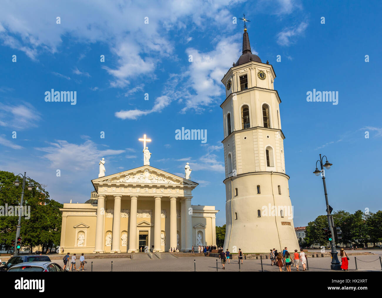 View of Vilnius Cathedral in Lithuania Stock Photo