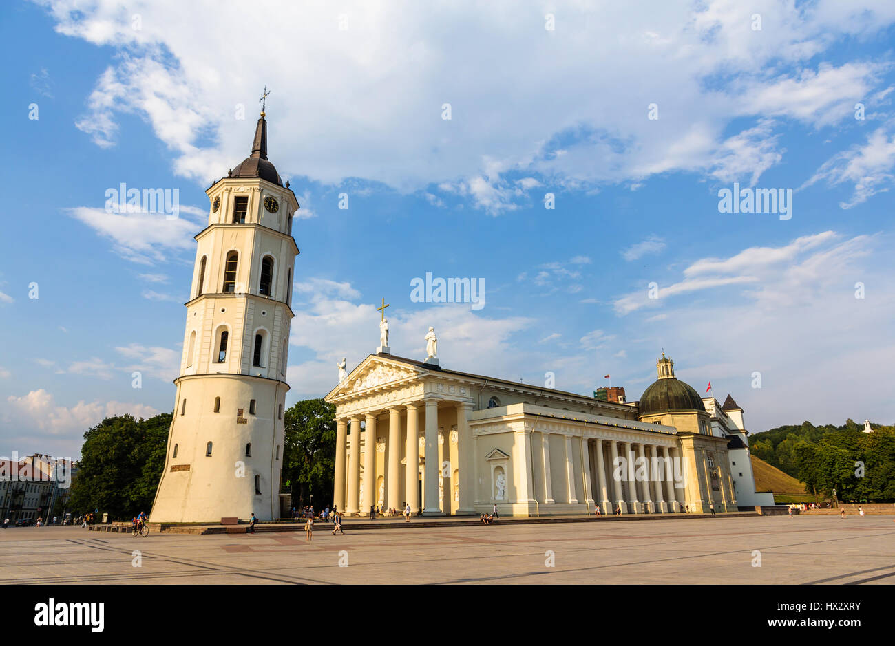 View of Vilnius Cathedral in Lithuania Stock Photo