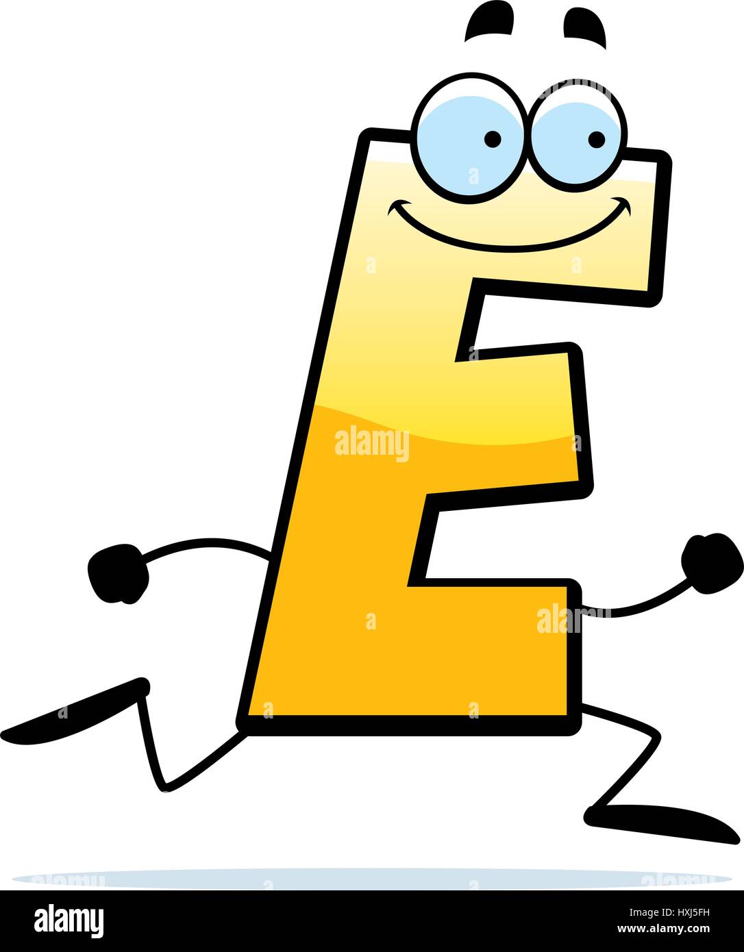 A cartoon illustration of a letter E running and smiling Stock Vector ...