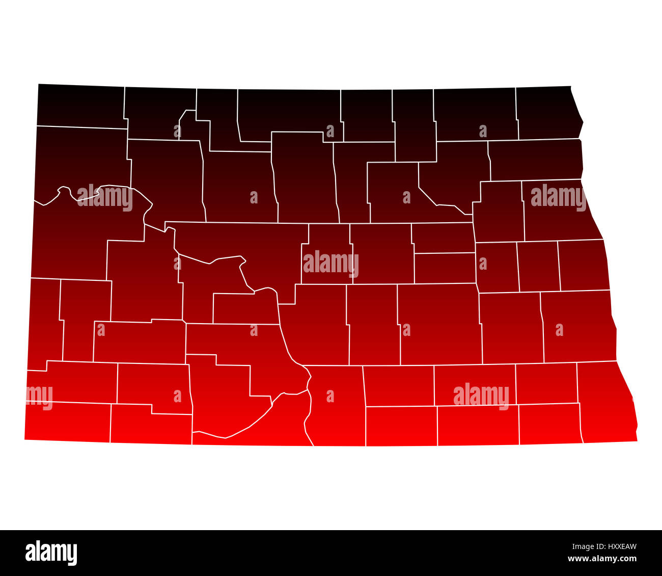 Map of North Dakota Stock Photo - Alamy