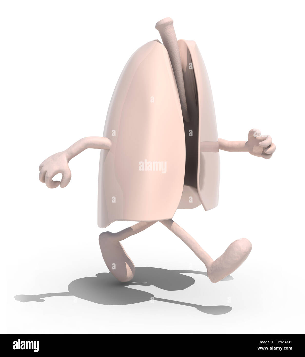 lungs with arms and legs that are doing jogging, 3d illustration Stock Photo