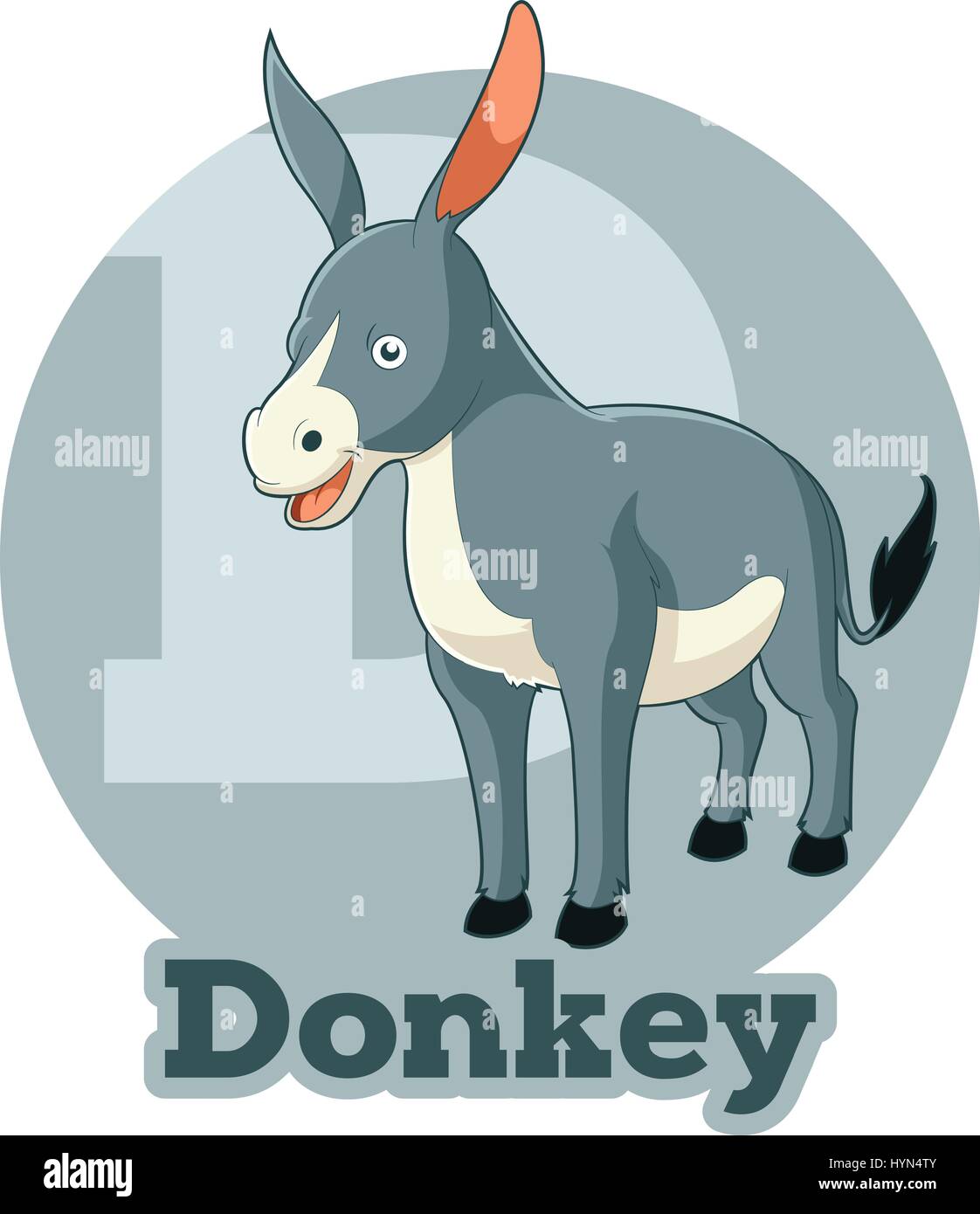 ABC Cartoon Donkey Stock Vector