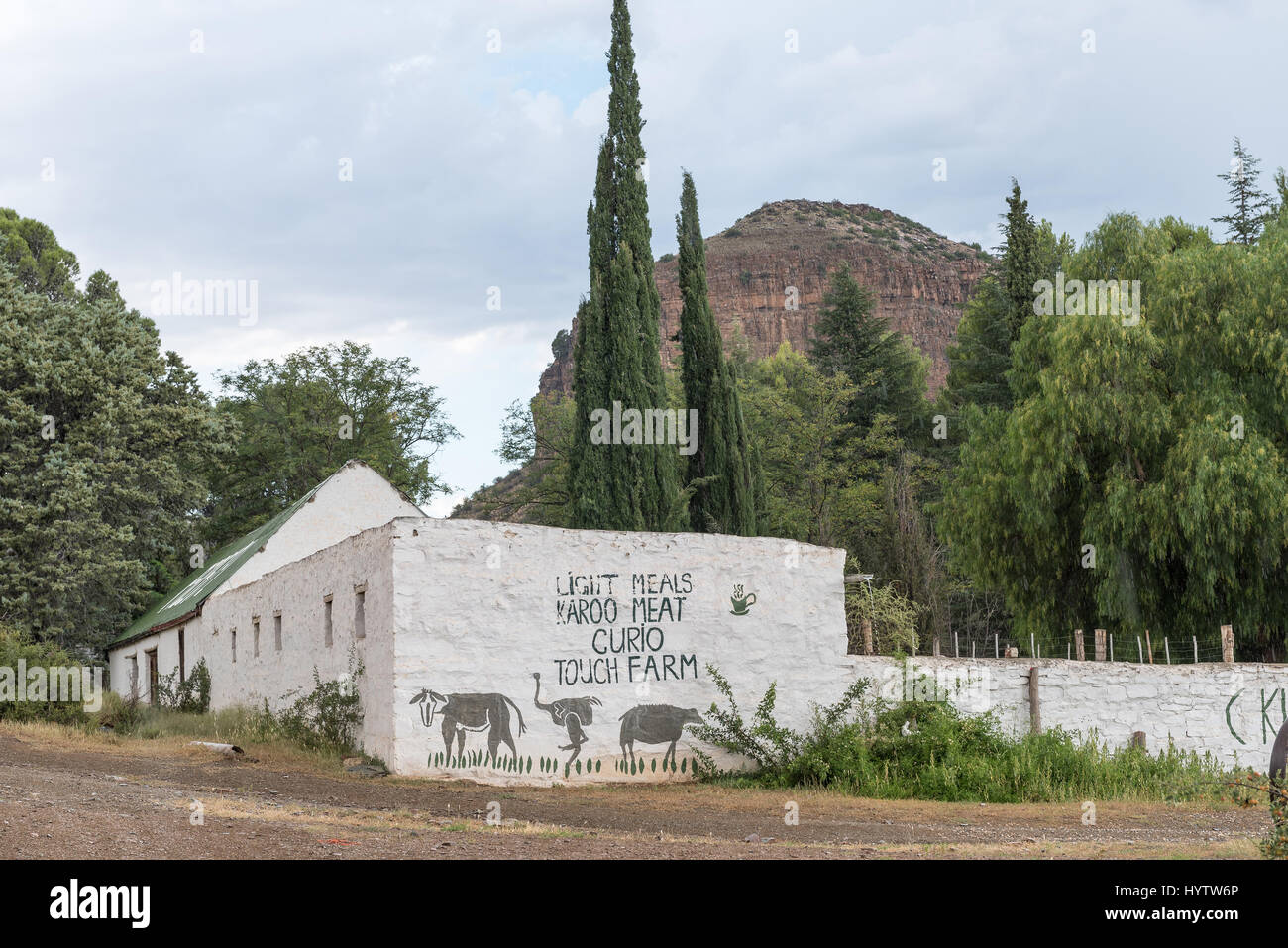 NIEU BETHESDA, SOUTH AFRICA - MARCH 21, 2017: A road stall next to the scenic Owl Route to Nieu-BetHesda, an historic village in the Eastern Cape Prov Stock Photo