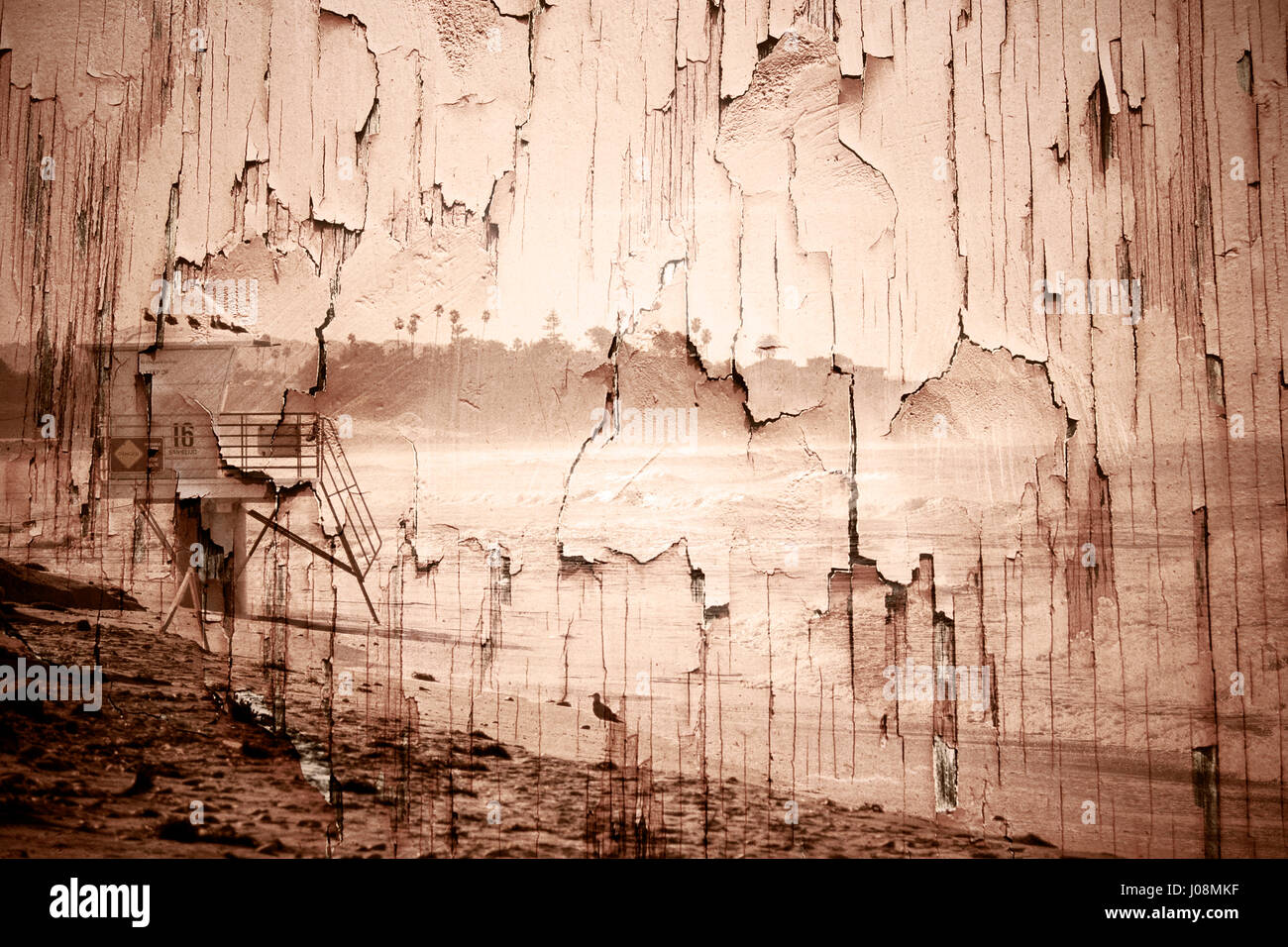 Peeling beach landscape Stock Photo