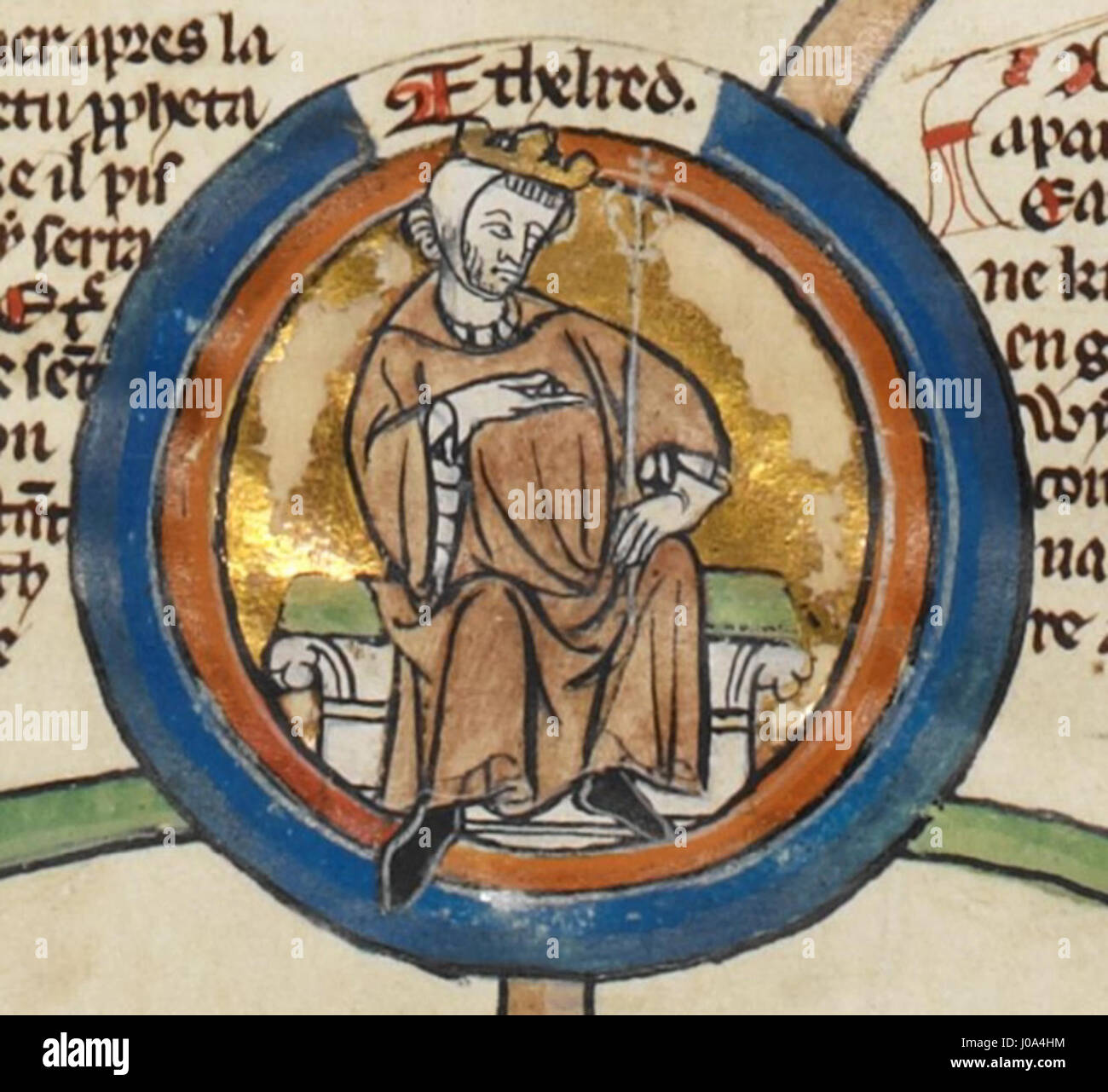 Æthelred the Unready - MS Royal 14 B VI Stock Photo