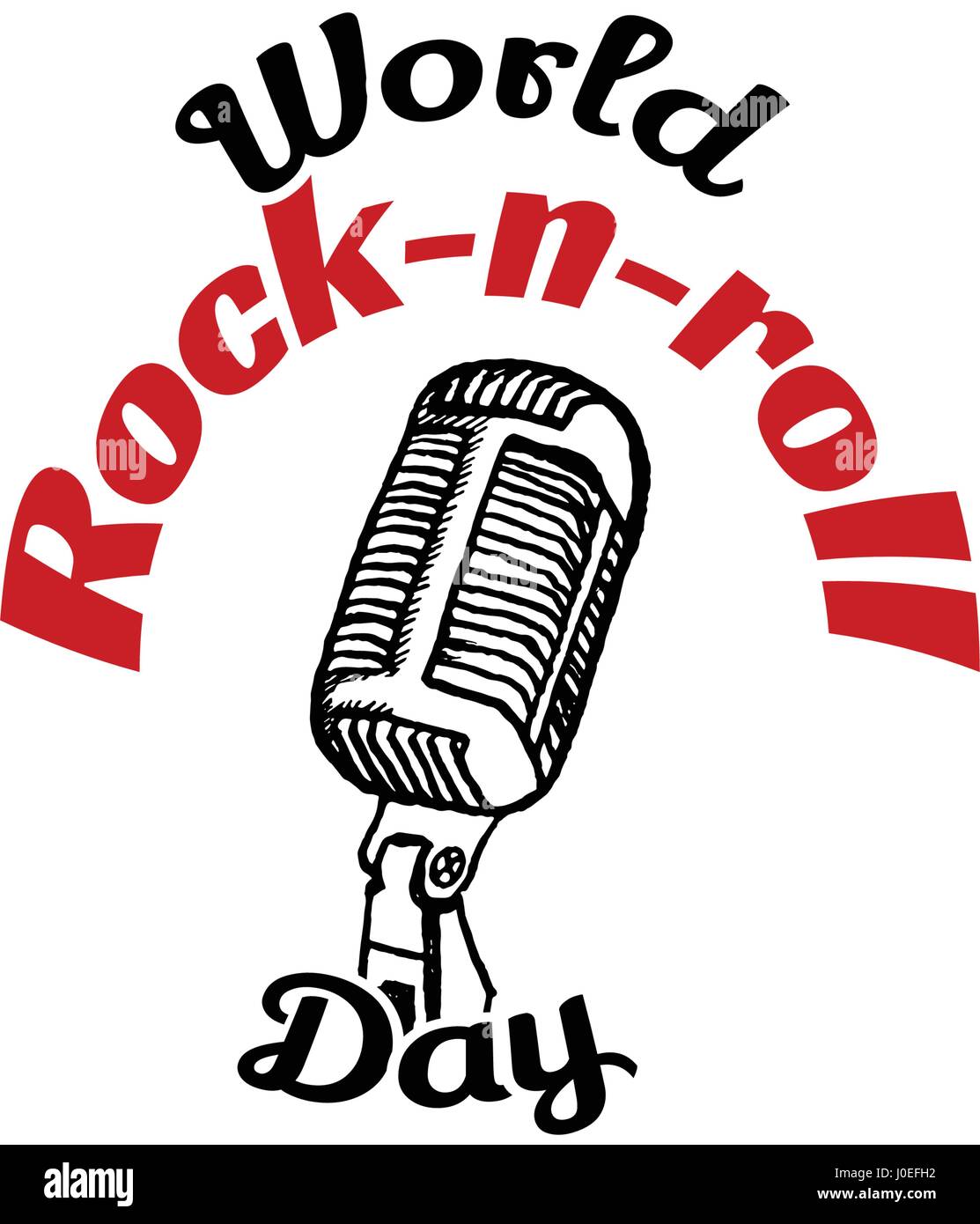 World Rock-n-roll Day Stock Vector