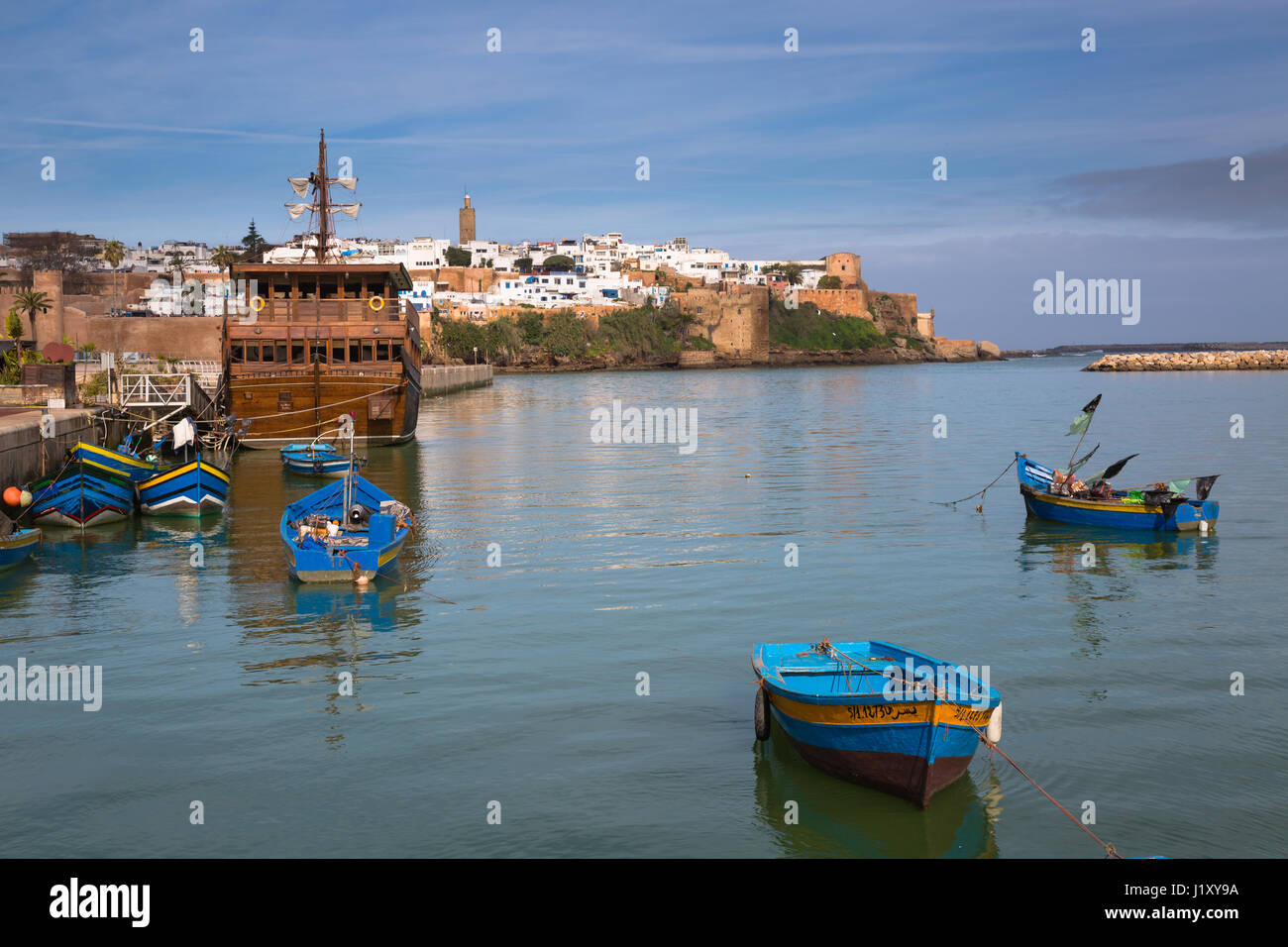 View of Medina in Rabat from the harbor in Sale, Morocco Stock Photo