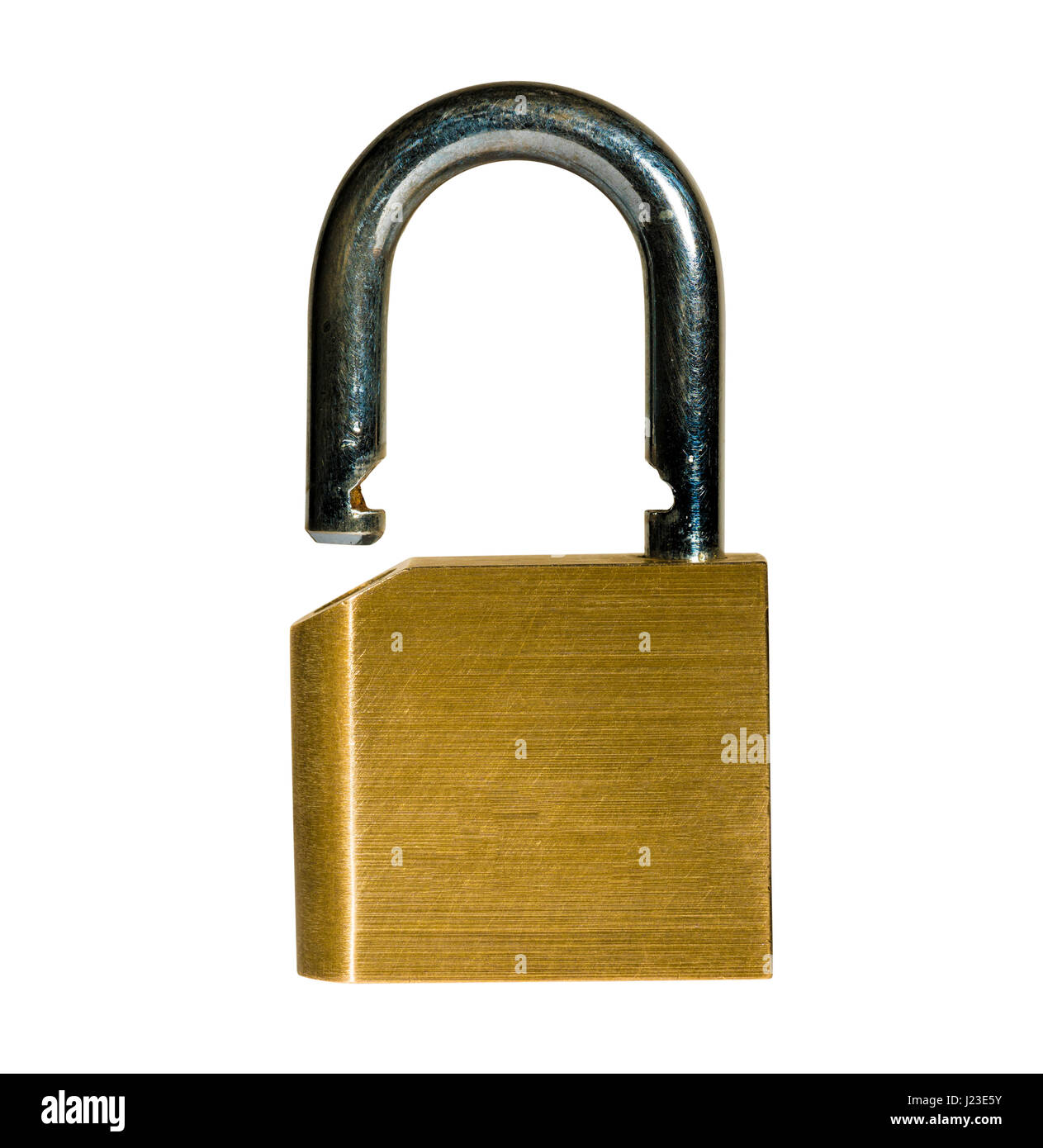 Open padlock on white background Stock Photo