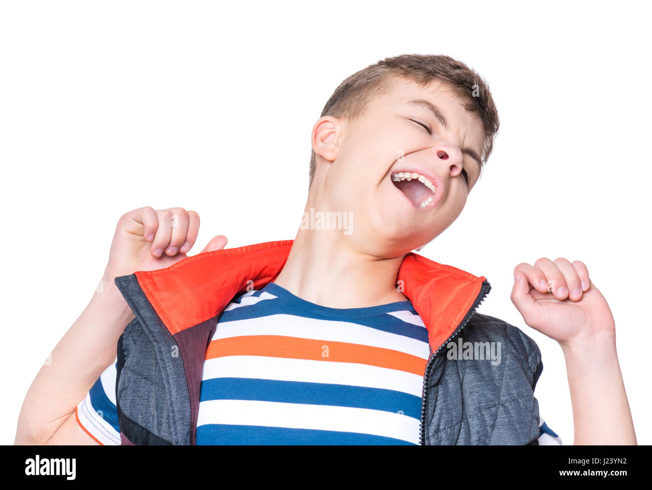 Emotional portrait of teen boy Stock Photo