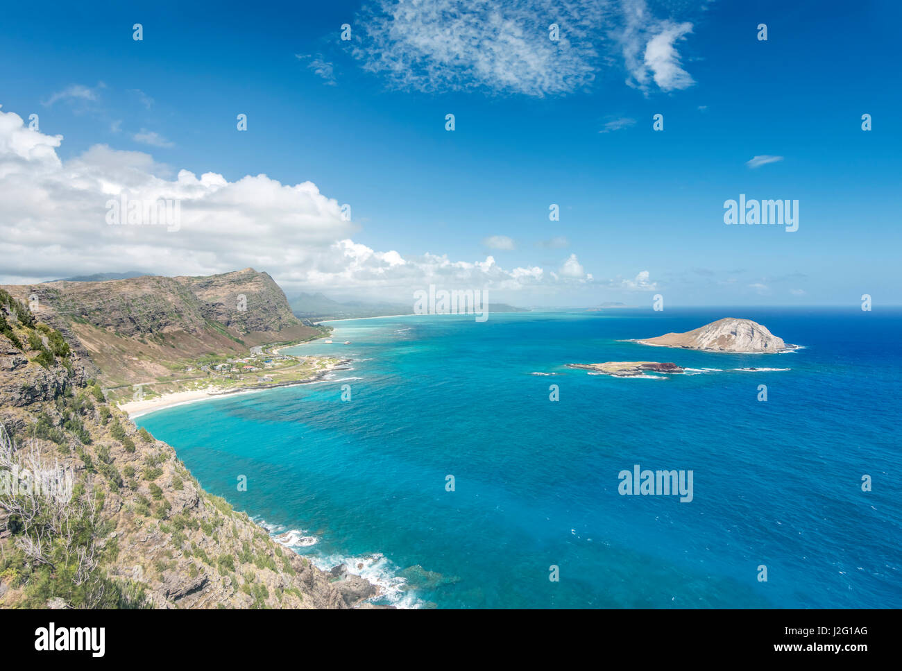 Hawaii, Oahu, North Shore from Makapu'u Point (Large format sizes available) Stock Photo