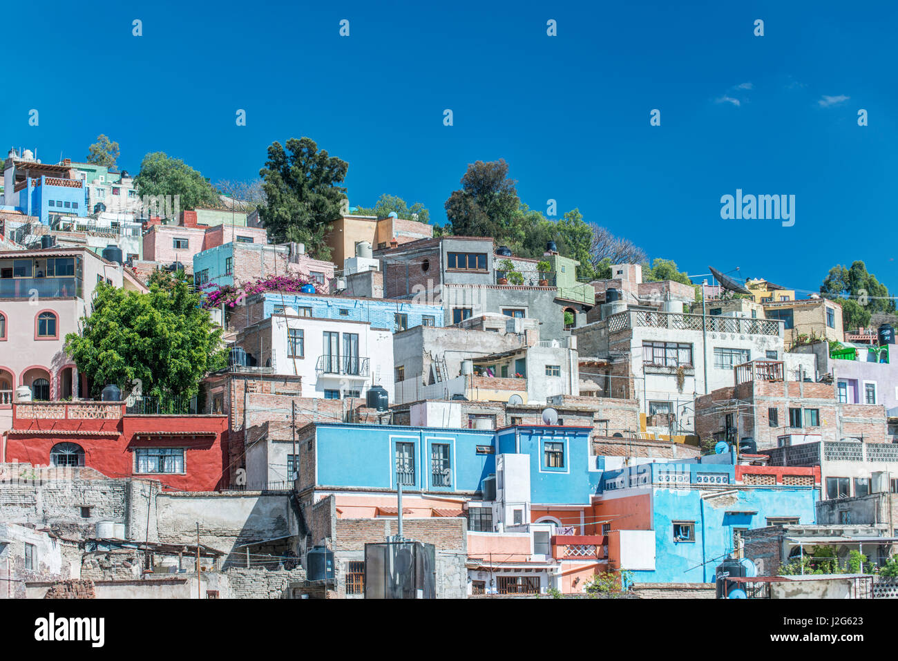 Mexico, Guanajuato, Hillside Houses (Large format sizes available) Stock Photo