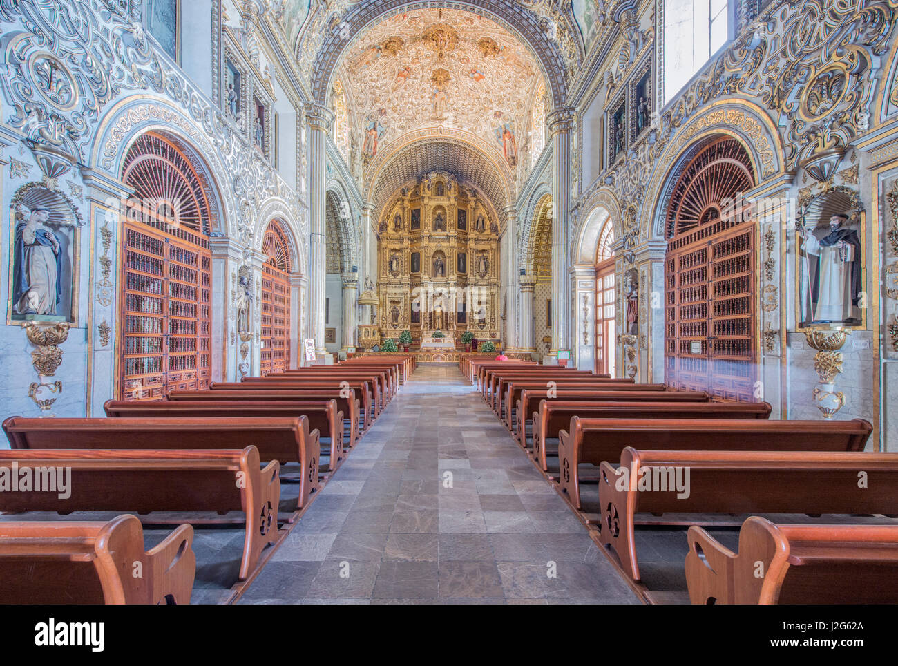 Mexico, Oaxaca, Church of Santo Domingo de Guzman (Templo de Santo Domingo de Guzman) Interior (Large format sizes available) Stock Photo