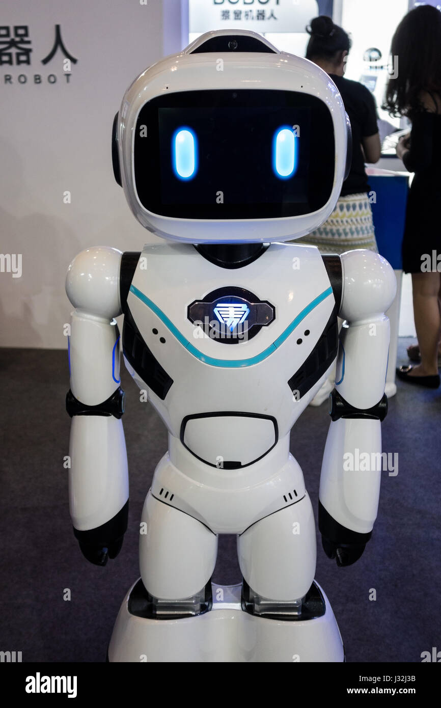 Robot on display at expo in China Stock Photo