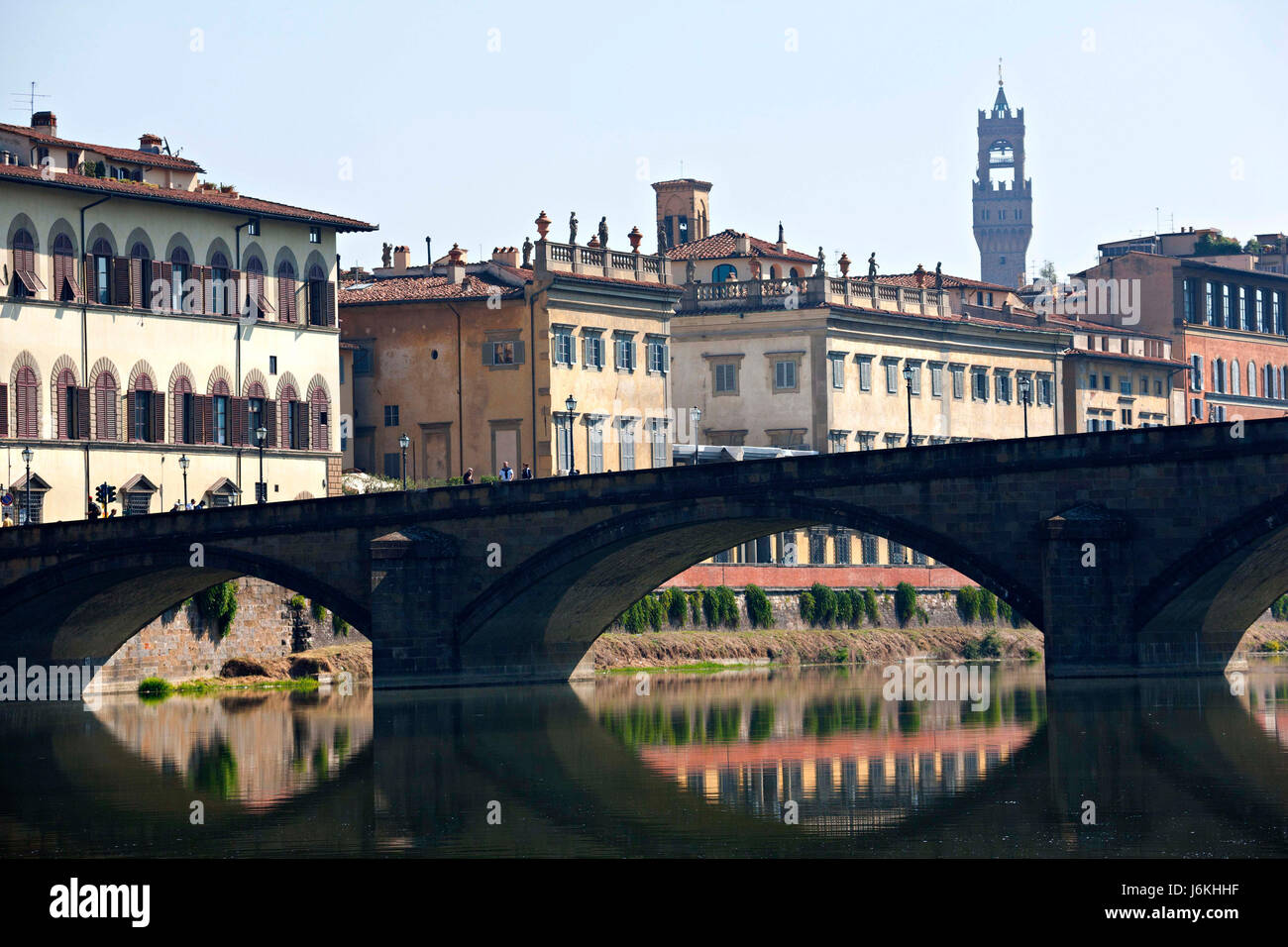 Alla Carraio Bridge over the River Arno, Florence, Italy Stock Photo