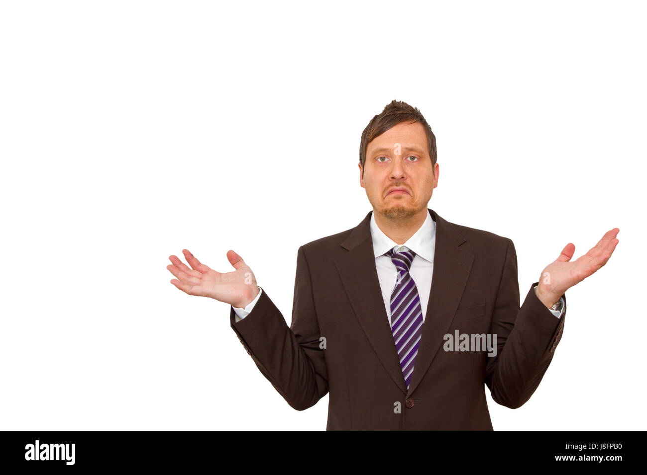 business man, businessman, poor man, doubt, decision, baffled, man, hand, Stock Photo