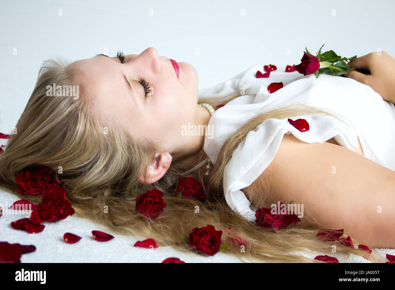 girl asleep sleeping beauty Stock Photo