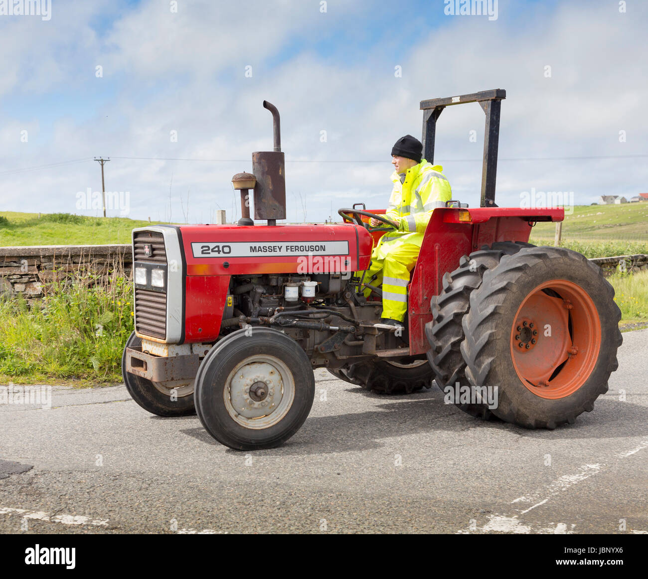 Tractor at Ness Isle of Lewis Western Isles Outer Hebrides Scotland United Kingdom Stock Photo