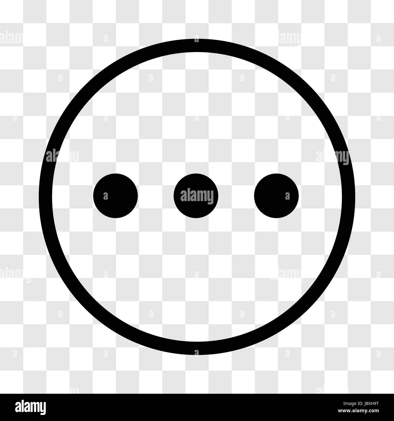 Chat sign, three dots icon, iconic symbol  inside a circle on transparency grid.  Vector Iconic Design. Stock Vector