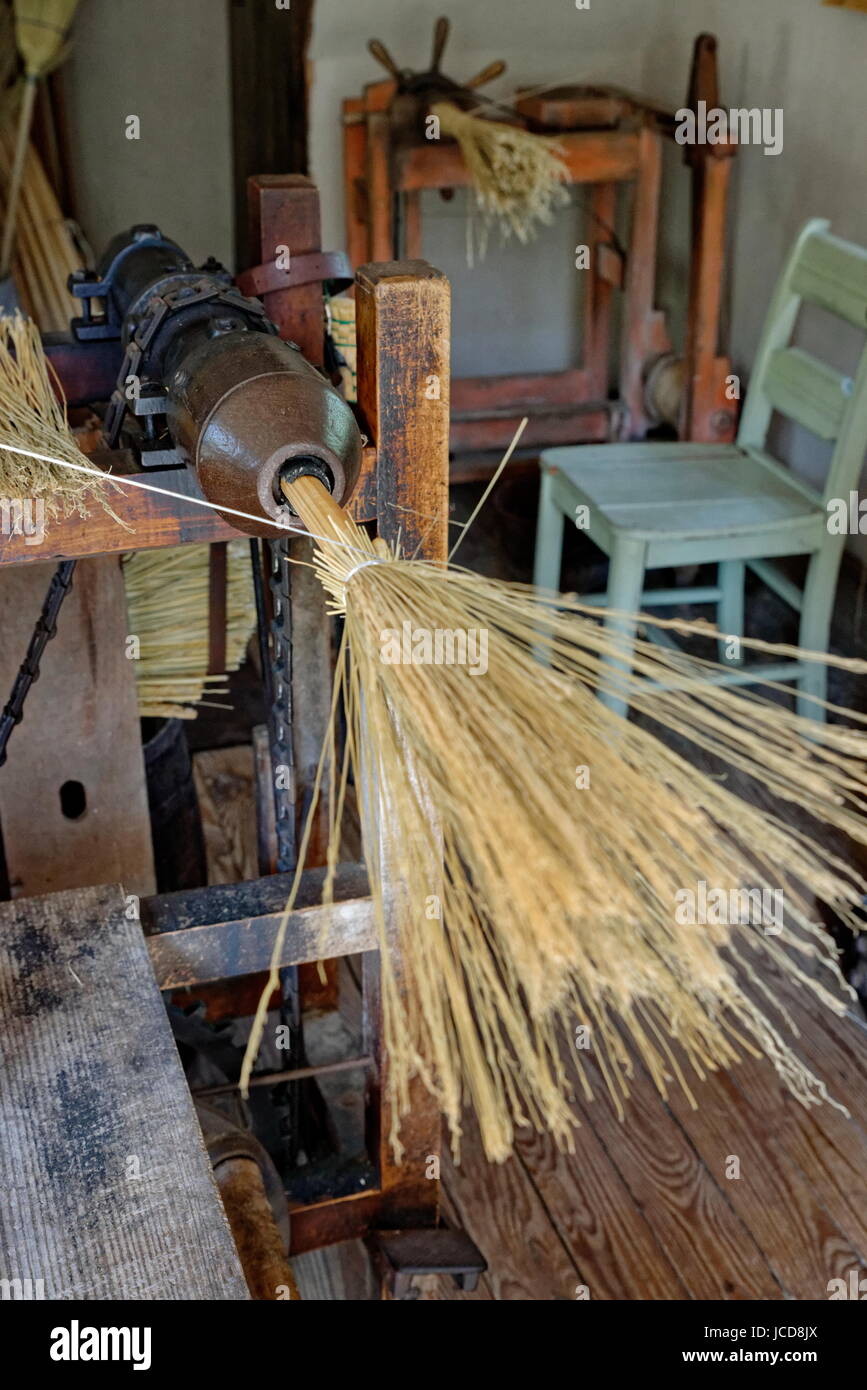 Broom Maker's Workshop Stock Photo