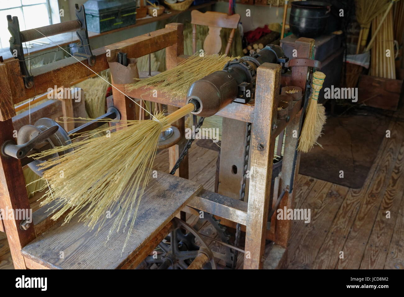 Broom Maker's Workshop Stock Photo