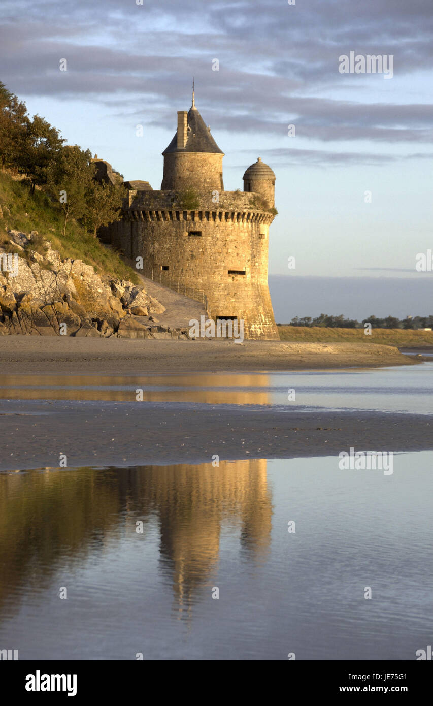 Europe, France, Brittany, some, coastal scenery with Mont St. Michel, Stock Photo