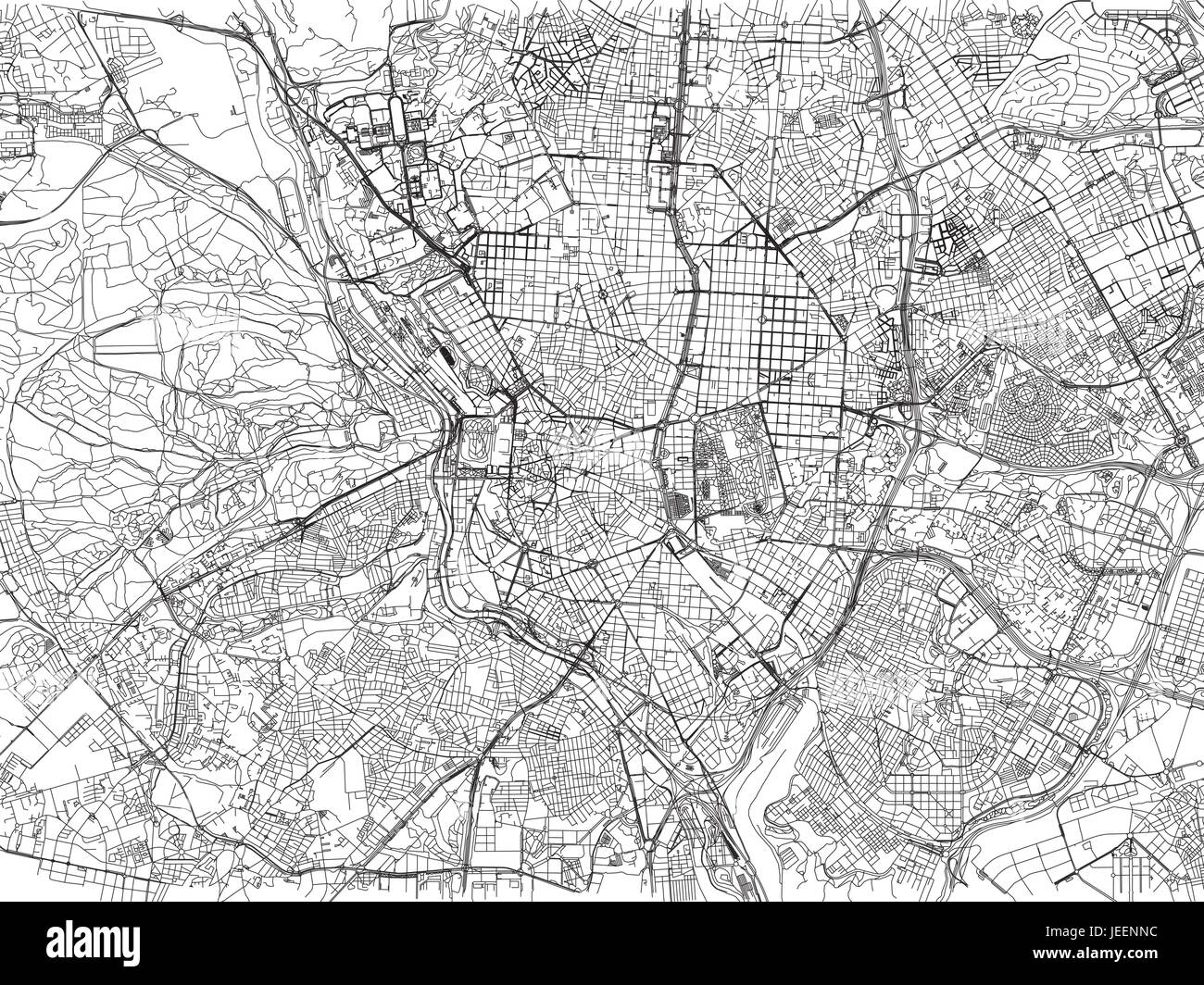 Road map map madrid Stock Vector Images - Alamy image.