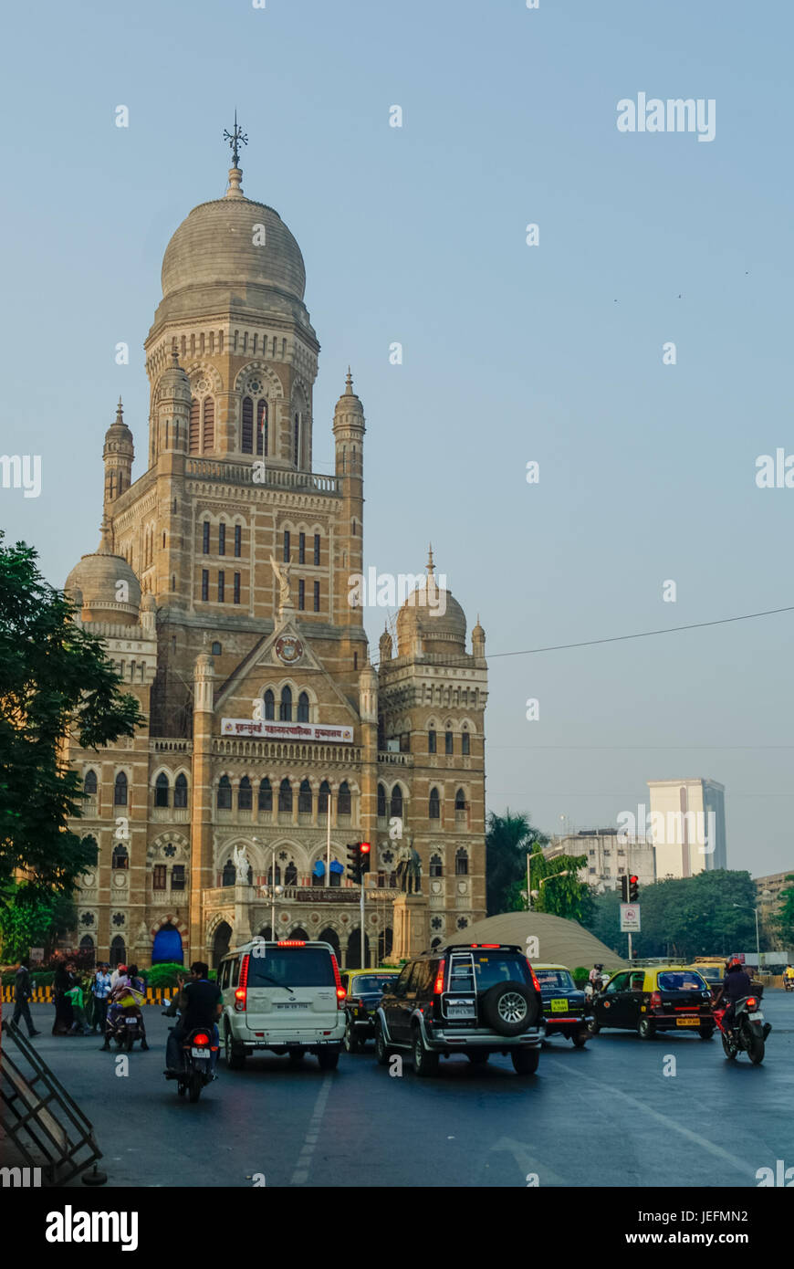 Mumbai, India - January 1, 2012:  The Brihanmumbai Municipal Corporation (BMC) Building, Mumbai Stock Photo