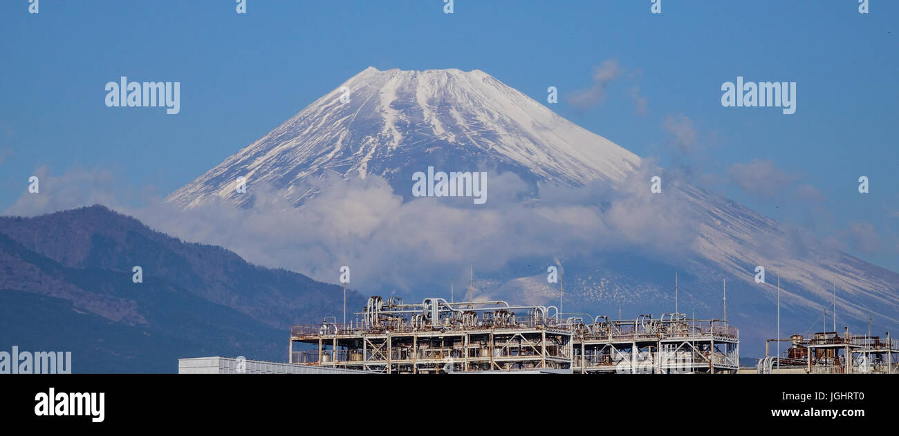 View of Mount Fuji at the sunny day in Gotemba, Japan. Stock Photo