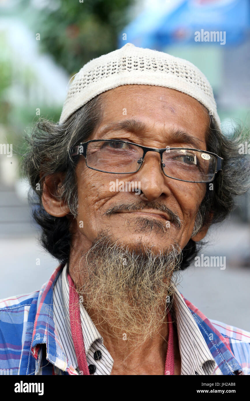 Old muslim man. Ho Chi Minh City. Vietnam. Stock Photo