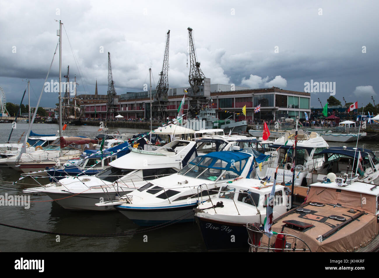 BRISTOL HARBOUR: Bristol harbour shown with the Mshed museum in the background Stock Photo