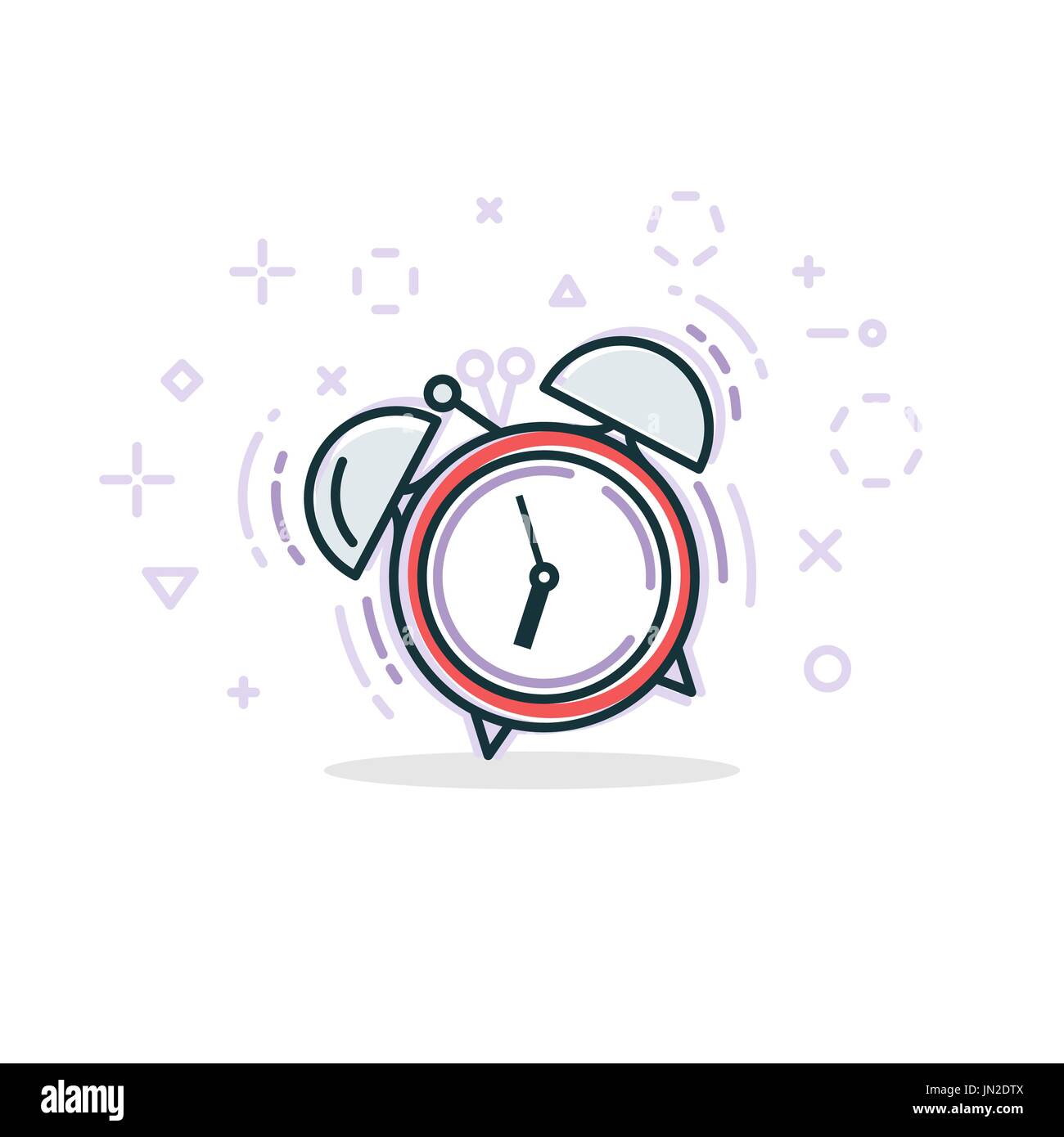 Alarm clock line illustration Stock Vector