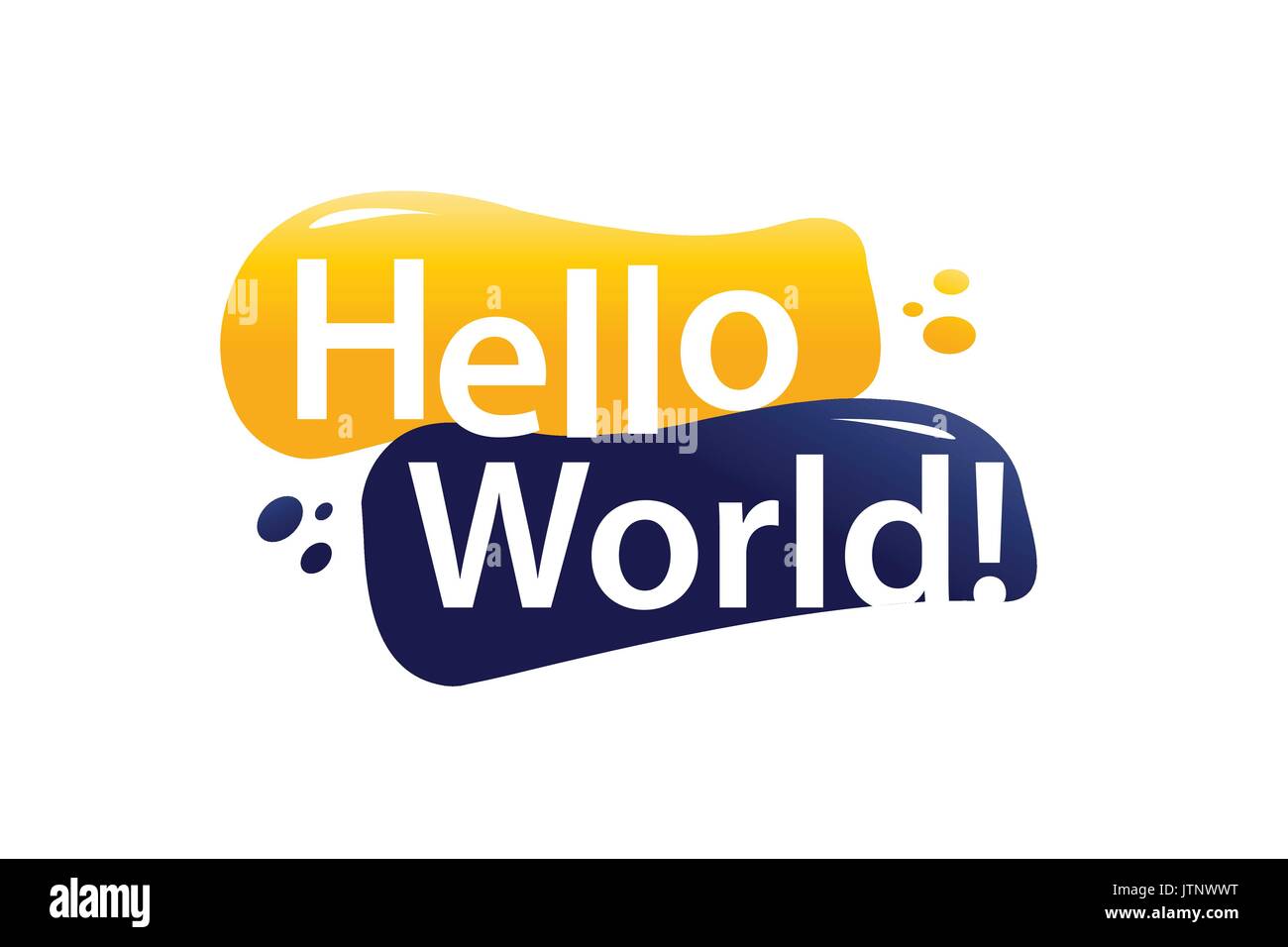 hello world sign, icon design, isolated on white background. Stock Vector