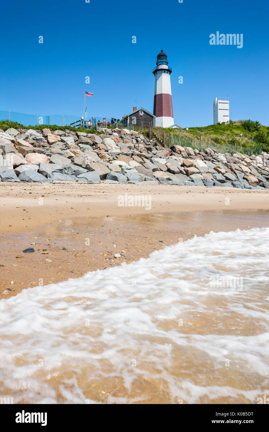 Montauk point lighthouse, Long Island Stock Photo