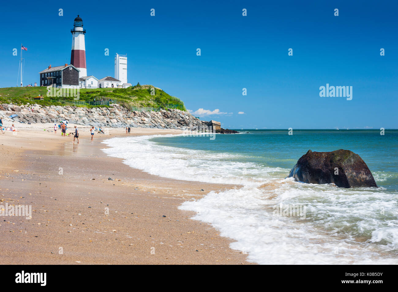 Montauk point lighthouse, Long Island Stock Photo