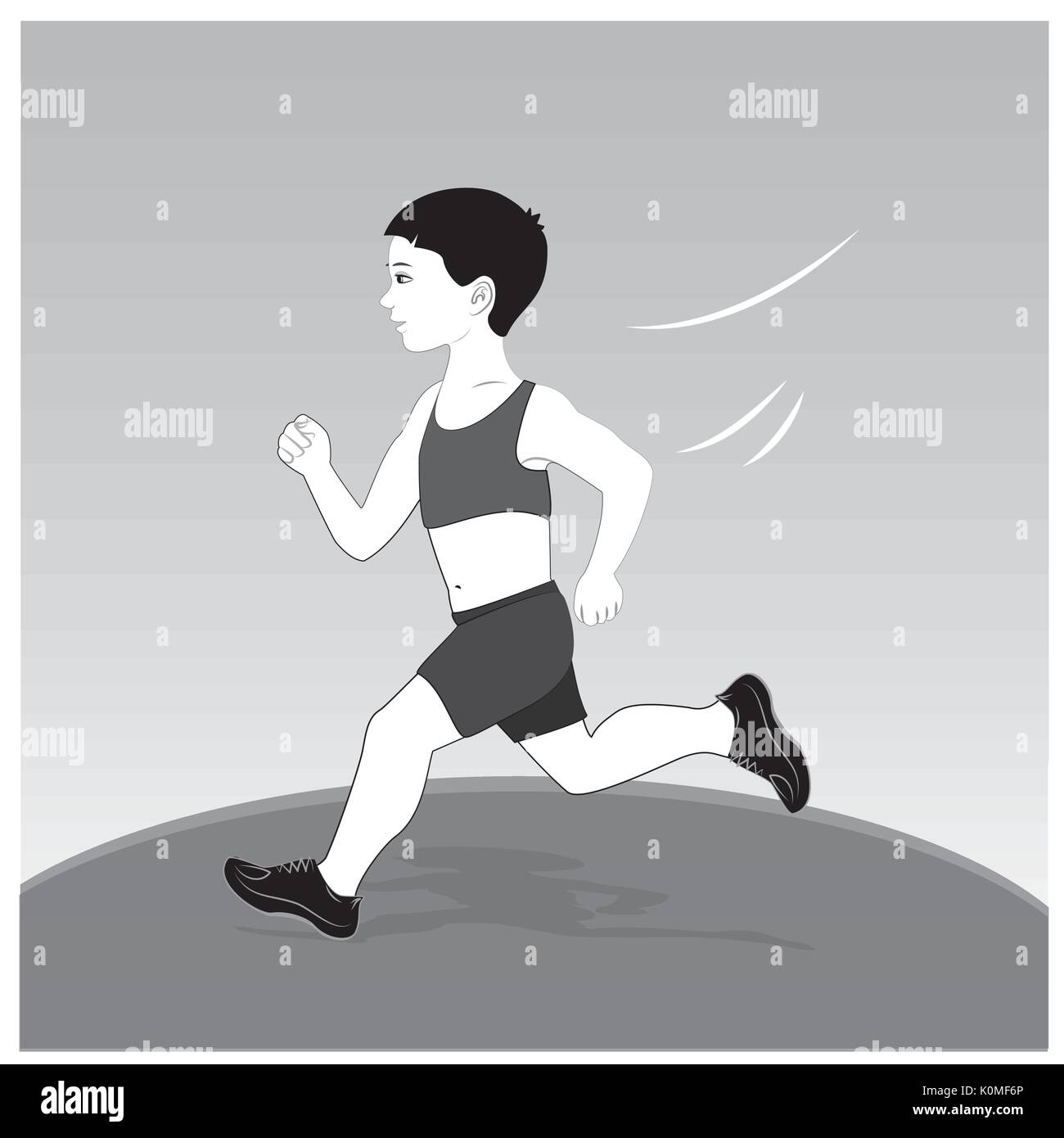 Vector Illustration of a boy running Stock Vector