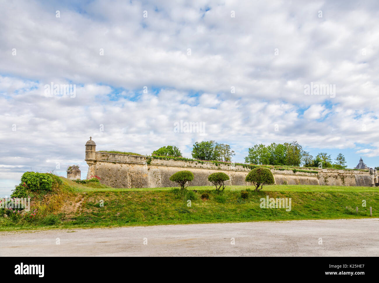 Walls of Citadel of Blaye (Citadelle de Vauban) in Blaye, a commune and subprefecture in the Gironde department, Nouvelle-Aquitaine, southwest France Stock Photo