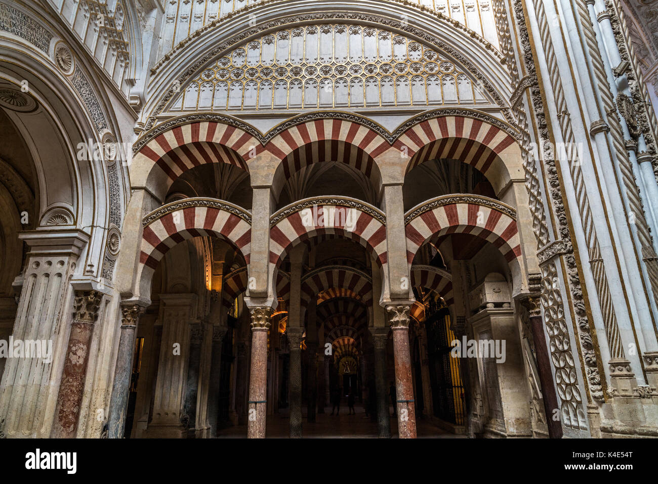 Prayer Hall of Great Mosque of Córdoba, Spain Stock Photo