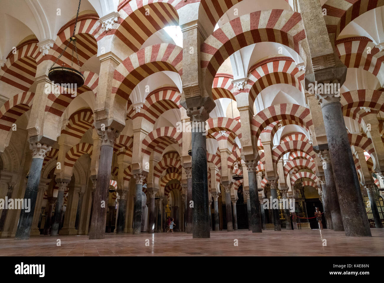 Arches of the Prayer hall in Great Mosque of Córdoba, Spain Stock Photo