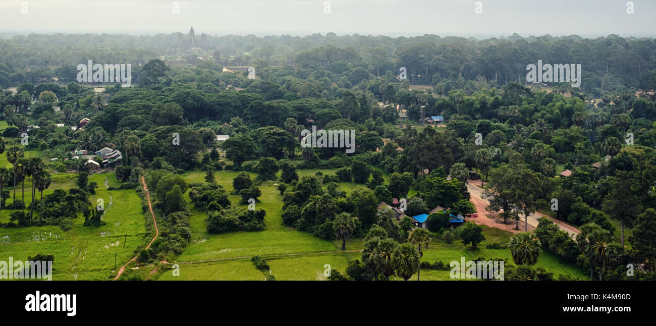 View of Angkor Wat bird's eye view Stock Photo