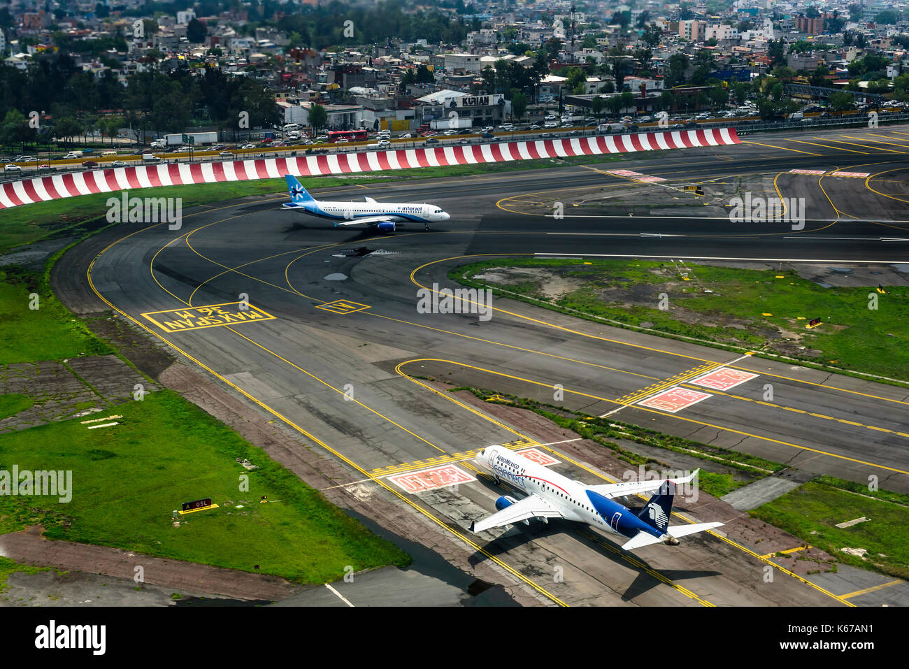 Aerial Photos over Mexico from a flight between Puerto Escondido to Mexico City on July 13, 2017. Stock Photo