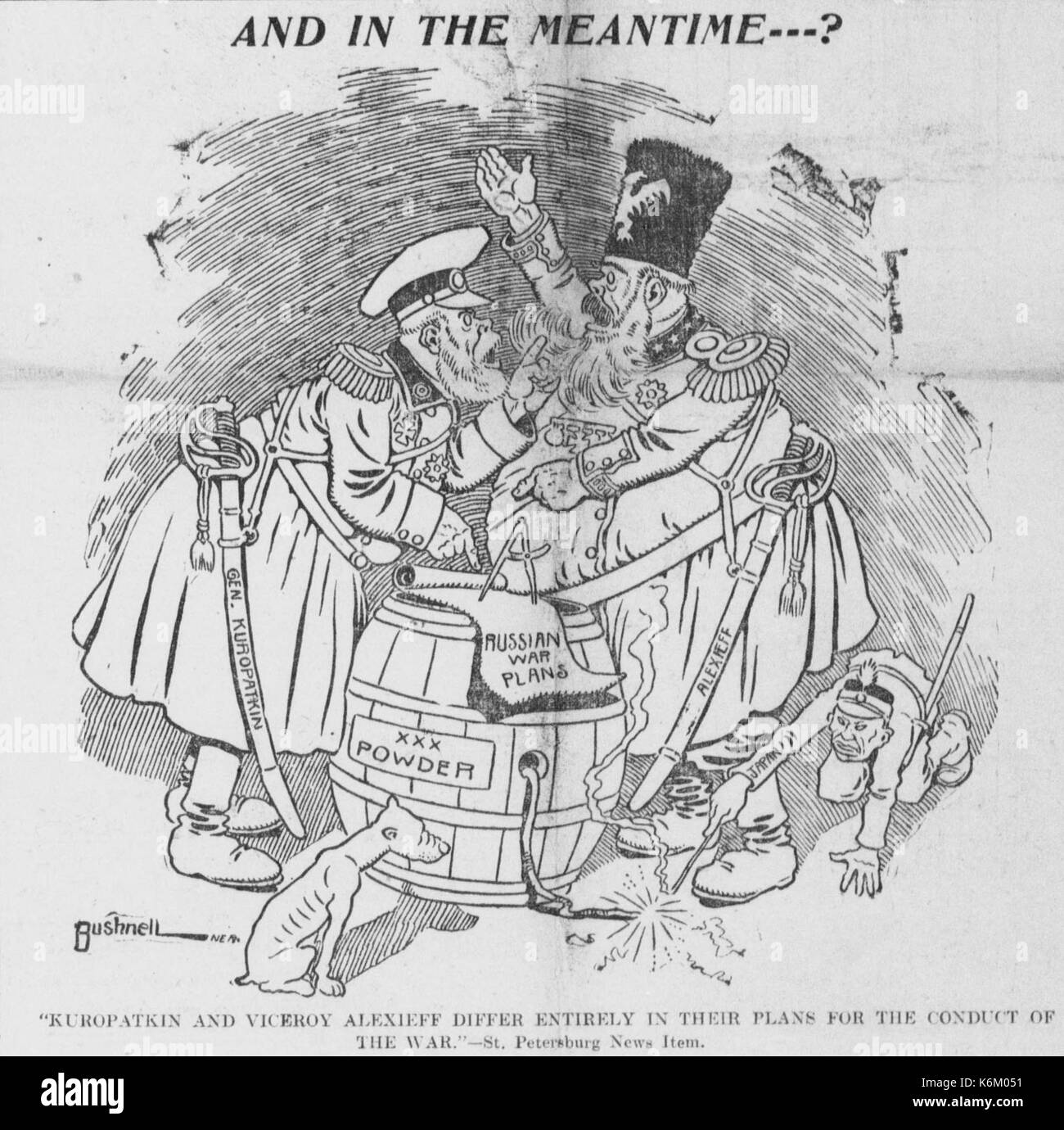 Bushnell cartoon about Russian neglect of Japanese military tactics ...