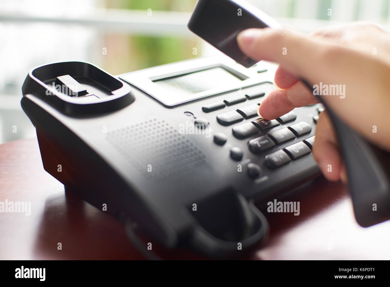 Telephone dialing ,contact and customer service concept . Selected focus . Stock Photo