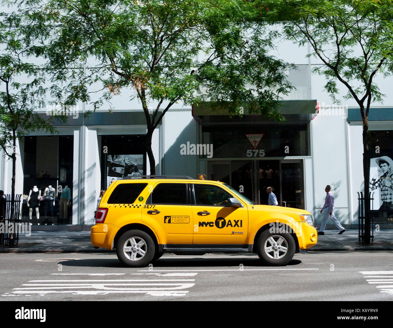 Yellow Taxi Cab Stock Photo