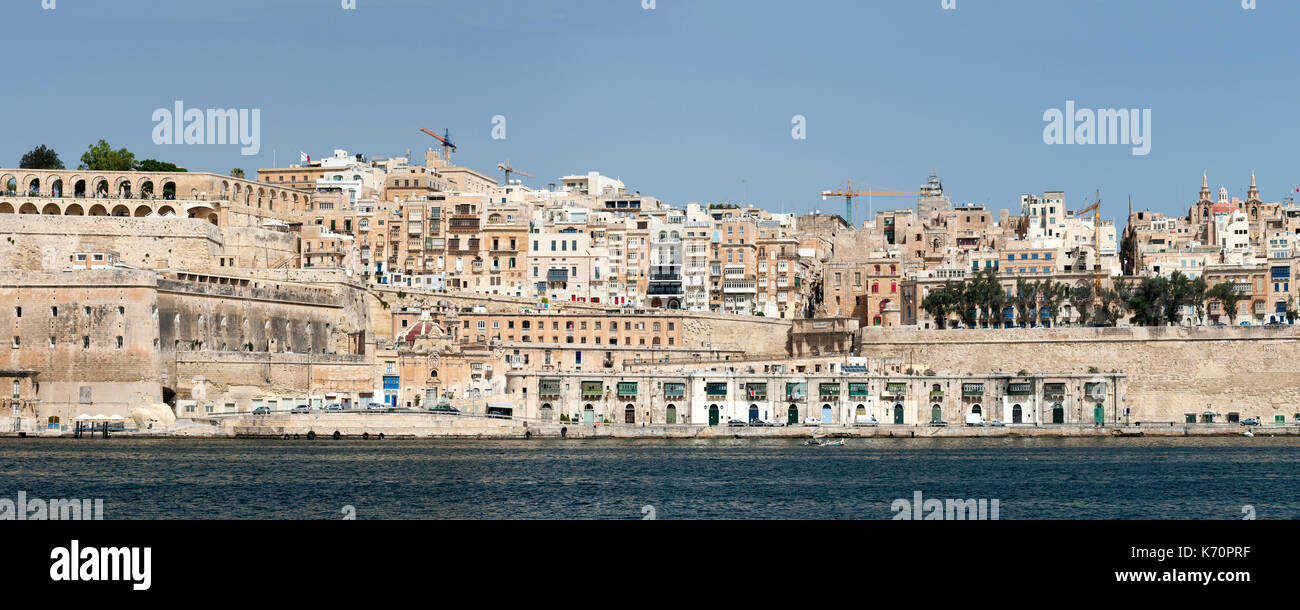 Panoramic of the old town of Valletta, the capital of Malta. Stock Photo