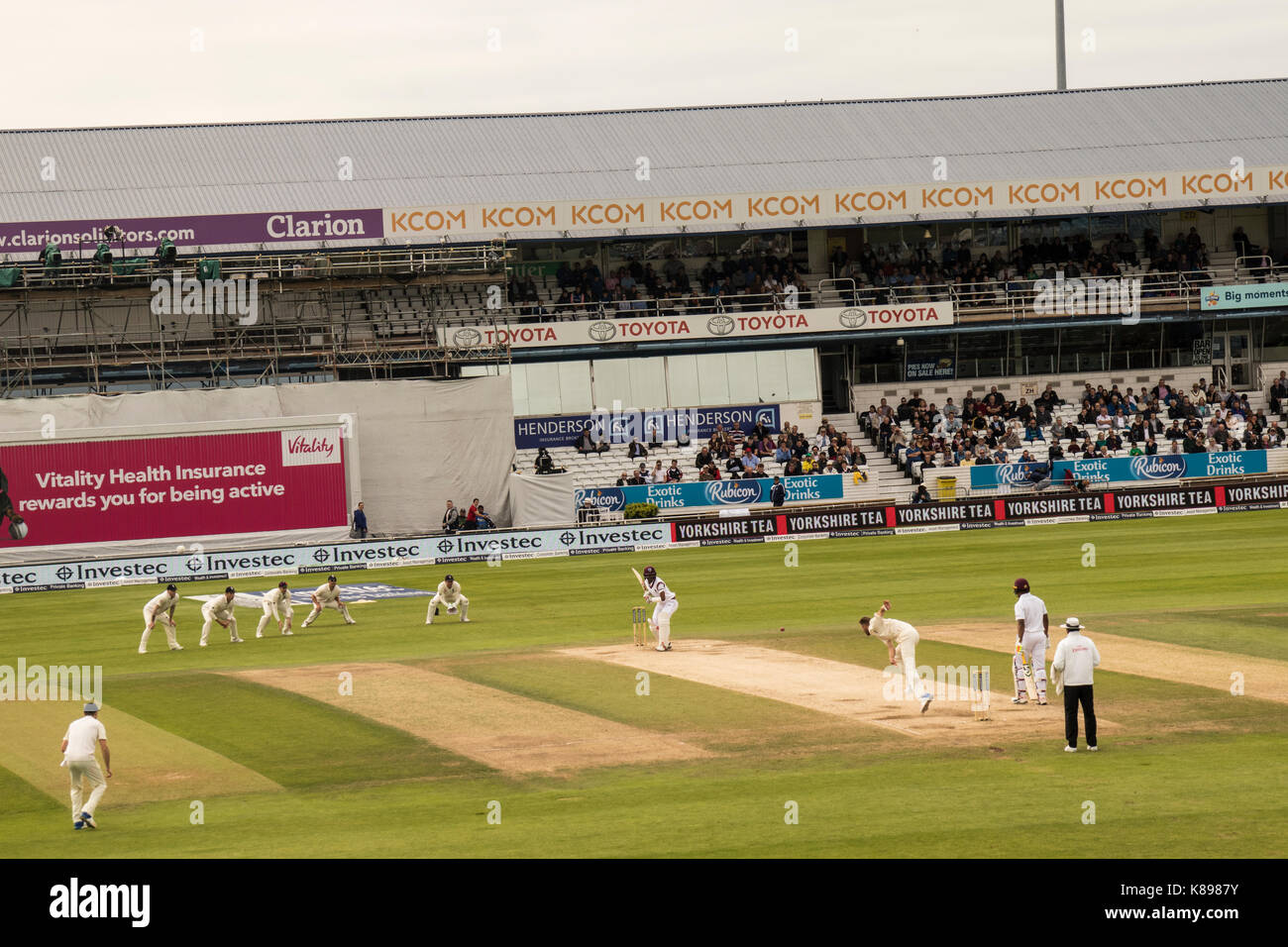 Headingley Cricket Ground. Taken from the North East Stand at the England v Windies Test Match in August 2017. Stock Photo