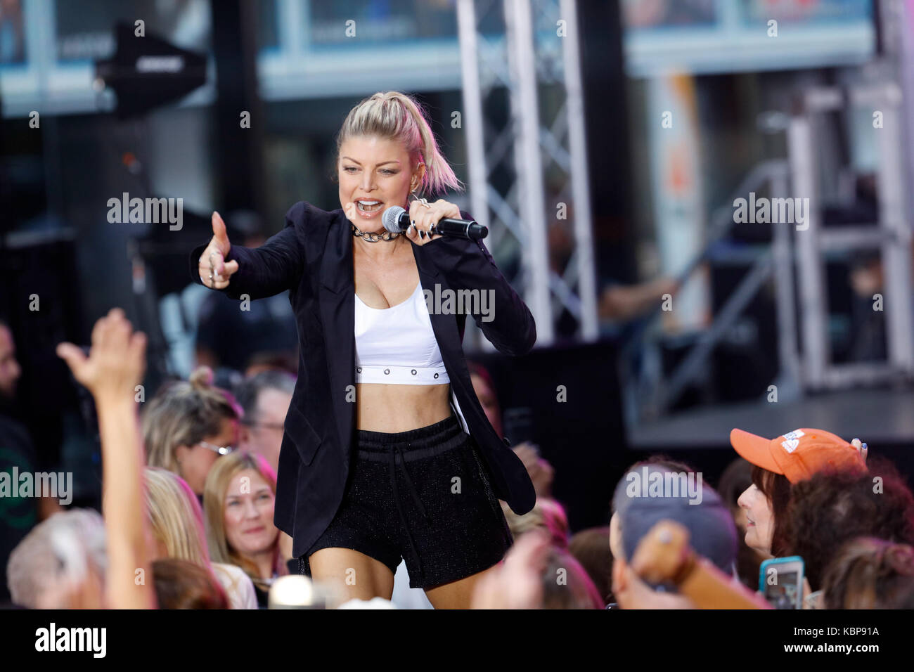 Fergie promotes her new album 'Double Dutchess' with a performance on NBC's Today Show on 9/22/17 Stock Photo