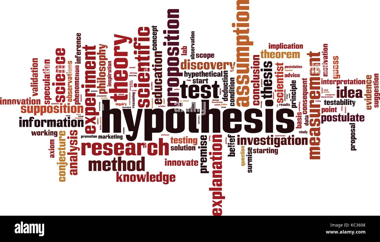 Hypothesis word cloud concept. Vector illustration Stock Vector