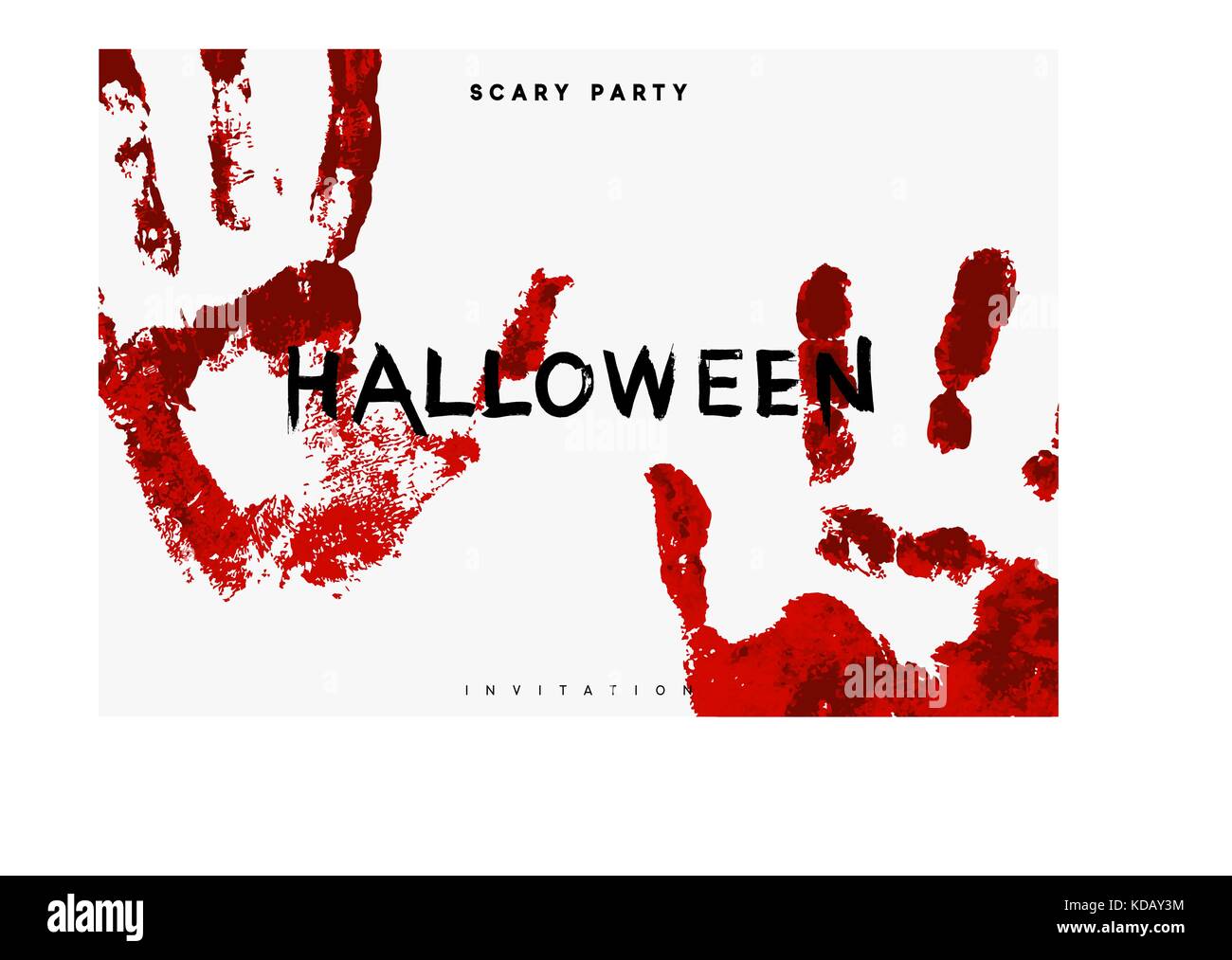 Happy Halloween. Hand in the red blood. Stock Vector